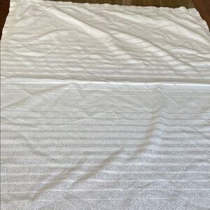 Coyuchi Striped White and Gray Cotton-Wool Throw
